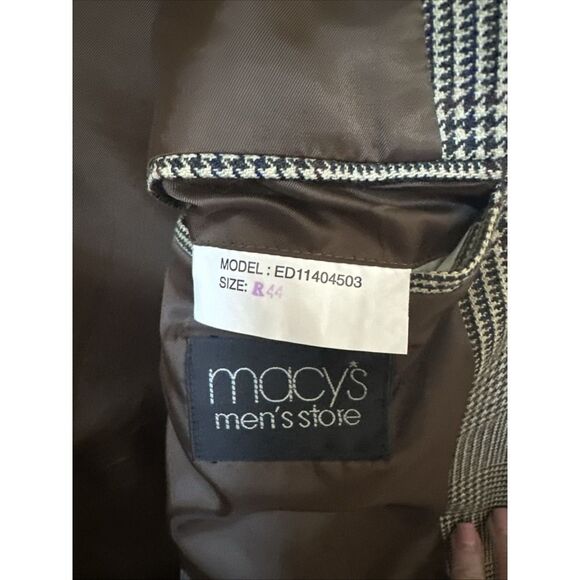 Mens Savile Row Jacket Brown Herringbone 100% Wool Blazer‎ Pockets Woolmark 44R - Picture 6 of 8